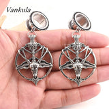 Vankula 2PCS Ear Plugs Tunnels Dangle Earrings Stainless Steel Gauges Expander