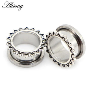 Stainless Steel Ear Piercing Tunnels Ring Plugs Gauges