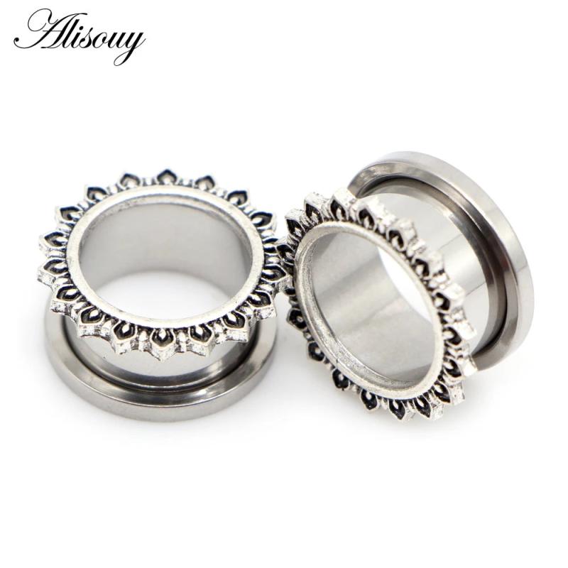 Stainless Steel Ear Piercing Tunnels Ring Plugs Gauges