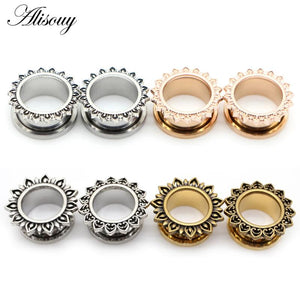 Stainless Steel Ear Piercing Tunnels Ring Plugs Gauges
