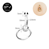 G23 Titanium Navel Piercing Jewelry with Zirconia & Opal Round Navel Nail Rings