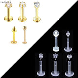 10pcs Acrylic Stainless Steel Lip Nails Body Piercing Jewelry