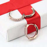 Zircon Hoop Earrings 316L Steel Piercing Ear Studs Rings Body Jewelry