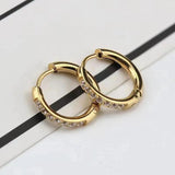 Zircon Hoop Earrings 316L Steel Piercing Ear Studs Rings Body Jewelry