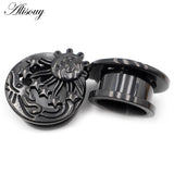 2PCS Retro Stainless Steel Ear Tunnel Plug Expander Stretcher Gauge