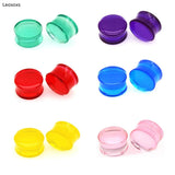 2 Pcs 8-30mm Acrylic Ear Plugs Transparent Solid Body Piercing Jewelry