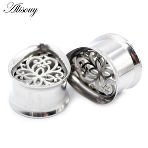 2PCS Stainless Steel Teardrop Ear Gauges Plugs 8-25mm