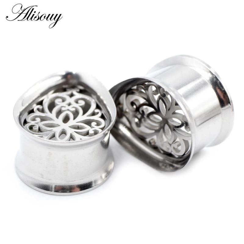 2PCS Stainless Steel Teardrop Ear Gauges Plugs 8-25mm