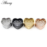 2PC Stain. Steel Ear Gauges Plugs Heart Tunnels Stretcher Women Body Piercing