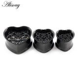 2PC Stain. Steel Ear Gauges Plugs Heart Tunnels Stretcher Women Body Piercing