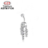 Crystal Zircon Titanium Navel Piercing Belly Body Jewelry