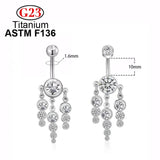 Crystal Zircon Titanium Navel Piercing Belly Body Jewelry
