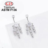 Crystal Zircon Titanium Navel Piercing Belly Body Jewelry