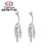 Crystal Zircon Titanium Navel Piercing Belly Body Jewelry