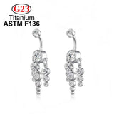 Crystal Zircon Titanium Navel Piercing Belly Body Jewelry