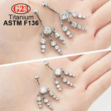 Crystal Zircon Titanium Navel Piercing Belly Body Jewelry