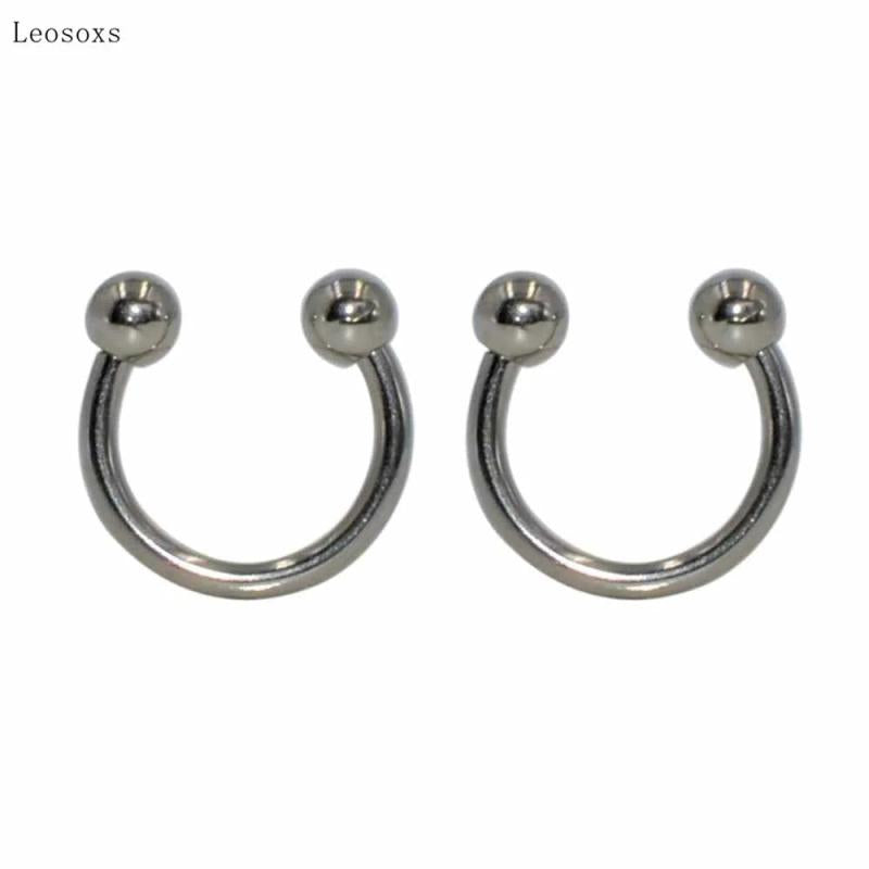 Leosoxs 10pcs C-shaped Nose Septum Lip Ring Piercing Set