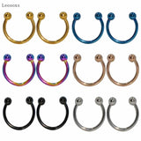 Leosoxs 10pcs C-shaped Nose Septum Lip Ring Piercing Set