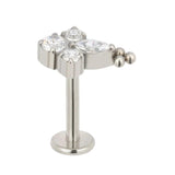 ASTM F136 Titanium Round and Marquise CZ Labret Lip Stud
