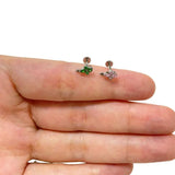 ASTM F136 Titanium Round and Marquise CZ Labret Lip Stud