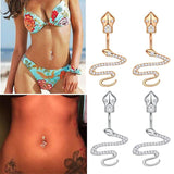 Snake Zircon Navel Piercing Stainless Steel Belly Button Ring