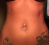 Snake Zircon Navel Piercing Stainless Steel Belly Button Ring