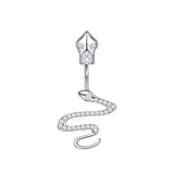 Snake Zircon Navel Piercing Stainless Steel Belly Button Ring