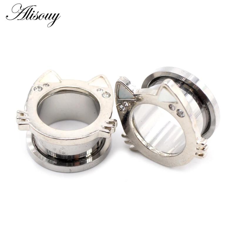 2PC Rainbow Steel Ear Tunnels Plugs 6-16mm