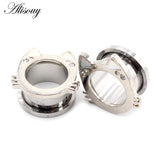 2PC Rainbow Steel Ear Tunnels Plugs 6-16mm