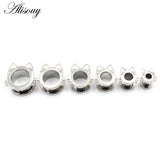 2PC Rainbow Steel Ear Tunnels Plugs 6-16mm