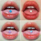 Opal Tongue Barbell Ring 361L Surgical Steel Body Jewelry
