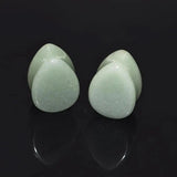 2PCS Heart Nature Stone Ear Plug and Tunnel Earring 6-16mm Drip Stone Plug