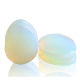 2PCS Heart Nature Stone Ear Plug and Tunnel Earring 6-16mm Drip Stone Plug