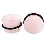 2PCS Heart Nature Stone Ear Plug and Tunnel Earring 6-16mm Drip Stone Plug