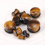 2PCS Heart Nature Stone Ear Plug and Tunnel Earring 6-16mm Drip Stone Plug