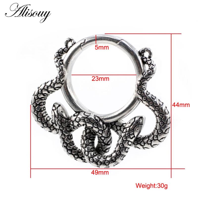 1PC Stainless Steel Snake Twine Round Ear Weights Heavy Expander Stretcher Plugs