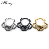 1PC Stainless Steel Snake Twine Round Ear Weights Heavy Expander Stretcher Plugs