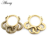 1PC Stainless Steel Snake Twine Round Ear Weights Heavy Expander Stretcher Plugs