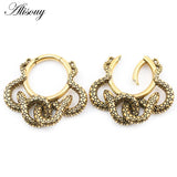 1PC Stainless Steel Snake Twine Round Ear Weights Heavy Expander Stretcher Plugs