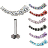 G23 Titanium Ear Piercing 7 Zirconia Curved Prong Labret Tragus Studs