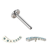 G23 Titanium Ear Piercing 7 Zirconia Curved Prong Labret Tragus Studs