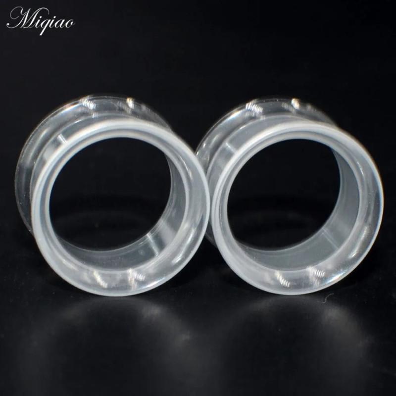 Miqiao 2pcs Acrylic Horn Ear Expander Body Piercing Jewelry