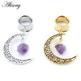 Moon Dangle Earring Stainless Steel Ear Tunnel Plug