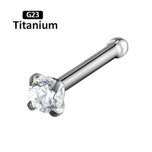 G23 Titanium CZ Zircon Nose Rings Nose Stud Body Jewelry