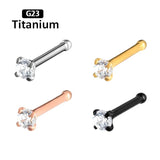 G23 Titanium CZ Zircon Nose Rings Nose Stud Body Jewelry