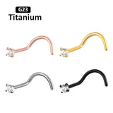 G23 Titanium CZ Zircon Nose Rings Nose Stud Body Jewelry