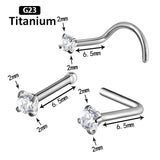 G23 Titanium CZ Zircon Nose Rings Nose Stud Body Jewelry