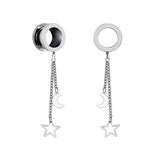 Sun Moon Dangle Stainless Steel Ear Tunnel Plugs Body Piercing