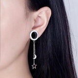 Sun Moon Dangle Stainless Steel Ear Tunnel Plugs Body Piercing