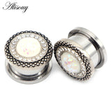 2pcs Stainless Steel Skull Star Pulley Ear Tunnels 8-25mm